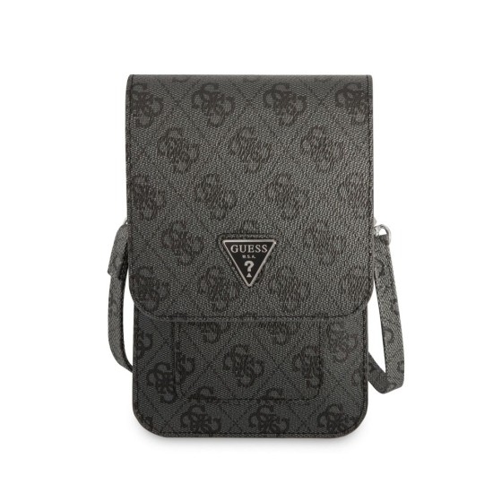 Geantă de Telefon Guess PU 4G Triangle Logo, Black (Genți și Borsete Telefon, GUWBP4TMGR) by www.silkase.ro