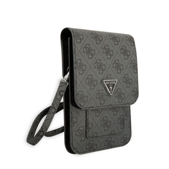 Geantă de Telefon Guess PU 4G Triangle Logo, Black (Genți și Borsete Telefon, GUWBP4TMGR) by www.silkase.ro