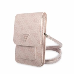 Geantă de Telefon Guess PU 4G Triangle Logo Pink