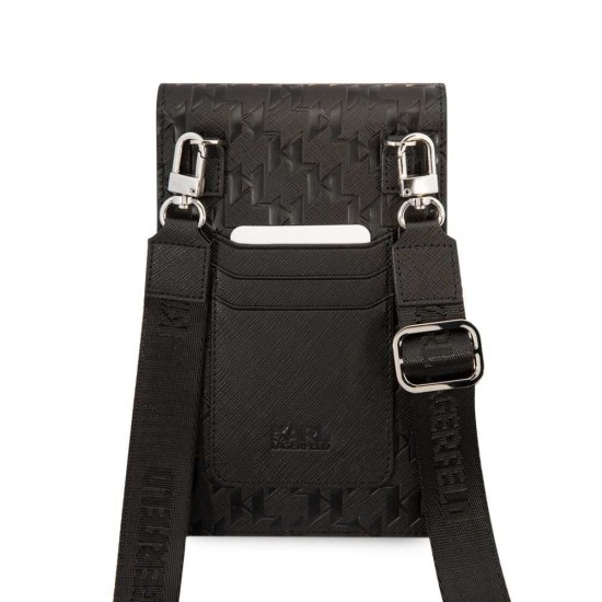 Geantă de Umăr / Portofel Telefon Karl Lagerfeld Saffiano Monogram, Neagra Geantă de Umăr / Portofel Telefon Karl Lagerfeld Saffiano Monogram, Neagra (Bakr, KLWBSAMSMK) by www.silkase.ro