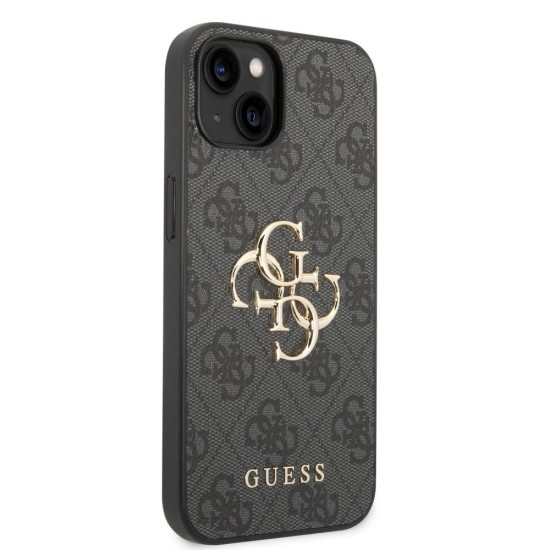 Husa Guess PU 4G Metal Logo pentru iPhone 14, Grey (Bakr, GUHCP14S4GMGGR) by www.silkase.ro
