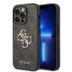 Husa Guess PU 4G Metal Logo pentru iPhone 14 Pro, Gri (Bakr, GUHCP14L4GMGGR) by www.silkase.ro