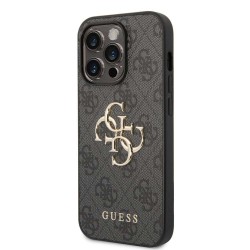 Husa Guess PU 4G Metal Logo pentru iPhone 14 Pro, Gri Husa Guess PU 4G Metal Logo pentru iPhone 14 Pro, Gri