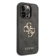 Husa Guess PU 4G Metal Logo pentru iPhone 14 Pro, Gri (Bakr, GUHCP14L4GMGGR) by www.silkase.ro