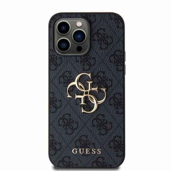 Husa Guess PU 4G Metal Logo pentru iPhone 14 Pro Max, Gri (Bakr, GUHCP14X4GMGGR) by www.silkase.ro