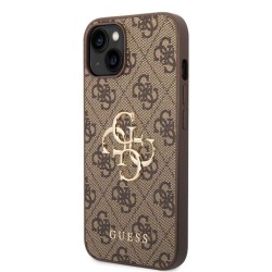 Husă de Protecție Guess PU 4G Metal Logo pentru iPhone 14, Brown