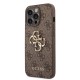 Husa Guess PU 4G Metal Logo pentru iPhone 14 Pro, Maro (Bakr, GUHCP14L4GMGBR) by www.silkase.ro