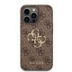 Husa Guess PU 4G Metal Logo pentru iPhone 14 Pro, Maro (Bakr, GUHCP14L4GMGBR) by www.silkase.ro