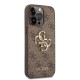 Husa Guess PU 4G Metal Logo pentru iPhone 14 Pro, Maro (Bakr, GUHCP14L4GMGBR) by www.silkase.ro