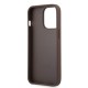 Husa Guess PU 4G Metal Logo pentru iPhone 14 Pro, Maro (Bakr, GUHCP14L4GMGBR) by www.silkase.ro
