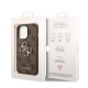 Husa Guess PU 4G Metal Logo pentru iPhone 14 Pro, Maro (Bakr, GUHCP14L4GMGBR) by www.silkase.ro