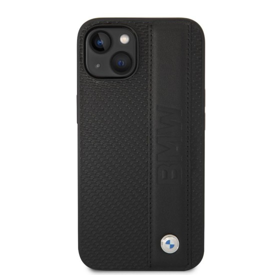 Husa de Protectie BMW Signature din Piele Veritabila pentru iPhone 14 Plus, Negru (Bakr, BMHCP14M22RDPK) by www.silkase.ro