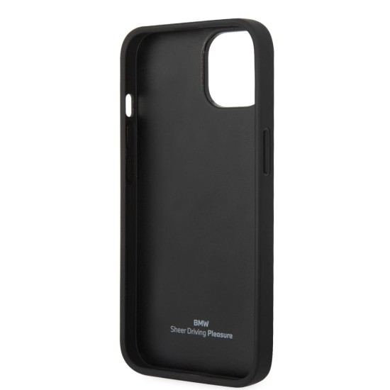 Husa de Protectie BMW Signature din Piele Veritabila pentru iPhone 14 Plus, Negru (Bakr, BMHCP14M22RDPK) by www.silkase.ro