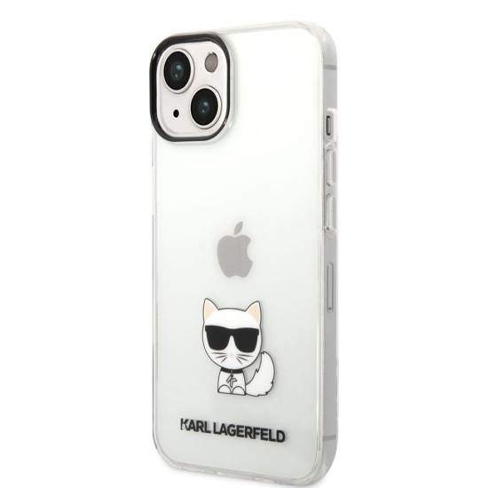 Husa Karl Lagerfeld Choupette Logo pentru iPhone 14 Plus, Transparenta (Bakr, KLHCP14MCTTR) by www.silkase.ro