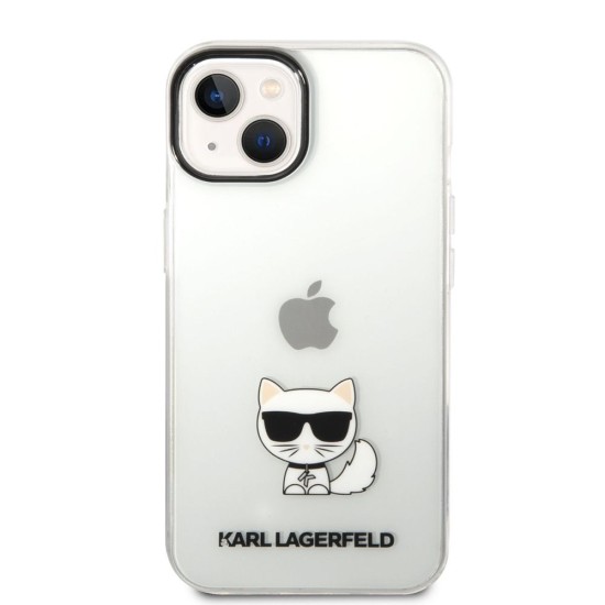 Husa Karl Lagerfeld Choupette Logo pentru iPhone 14 Plus, Transparenta (Bakr, KLHCP14MCTTR) by www.silkase.ro