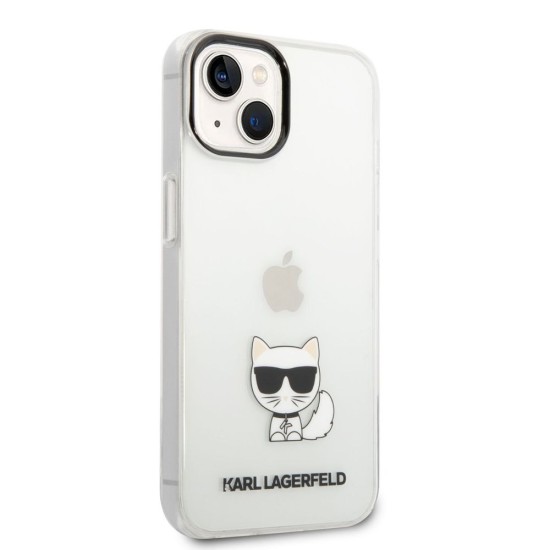 Husa Karl Lagerfeld Choupette Logo pentru iPhone 14 Plus, Transparenta (Bakr, KLHCP14MCTTR) by www.silkase.ro