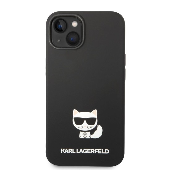Husă de Protecție iPhone 14 Plus Karl Lagerfeld Liquid Silicone Choupette, Black (Bakr, KLHCP14MSLCTBK) by www.silkase.ro