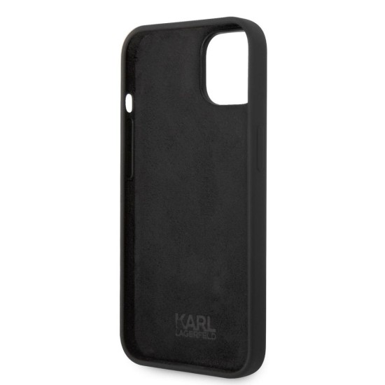 Husă de Protecție iPhone 14 Plus Karl Lagerfeld Liquid Silicone Choupette, Black (Bakr, KLHCP14MSLCTBK) by www.silkase.ro