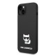 Husă de Protecție iPhone 14 Plus Karl Lagerfeld Liquid Silicone Choupette, Black (Bakr, KLHCP14MSLCTBK) by www.silkase.ro