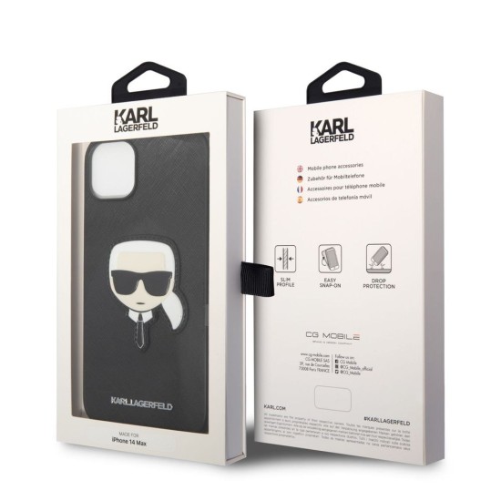 Husa de Protectie Karl Lagerfeld PU Saffiano Karl Head pentru iPhone 14 Plus, Black Husa de Protectie Karl Lagerfeld PU Saffiano Karl Head pentru iPhone 14 Plus, Black (Bakr, KLHCP14MSAPKHK) by www.silkase.ro