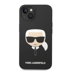 Husă Karl Lagerfeld Liquid Silicone Karl Head pentru iPhone 14 Plus, Black