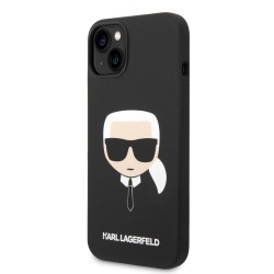 Husă Karl Lagerfeld Liquid Silicone Karl Head pentru iPhone 14 Plus, Black