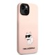 Husa Karl Lagerfeld Liquid Silicone Choupette NFT pentru iPhone 14 Plus, Roz (Bakr, KLHCP14MSNCHBCP) by www.silkase.ro