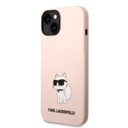 Husa Karl Lagerfeld Liquid Silicone Choupette NFT pentru iPhone 14 Plus, Roz