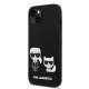 Husa Karl Lagerfeld Liquid Silicone Karl and Choupette MagSafe pentru iPhone 14 Plus, Neagra (Bakr, KLHMP14MSSKCK) by www.silkase.ro