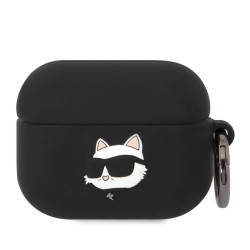 Husa Karl Lagerfeld 3D Logo NFT Choupette Head Silicone pentru AirPods Pro, Black