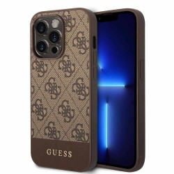 Husa Guess PU 4G Stripe pentru iPhone 14 Pro Max, Maro