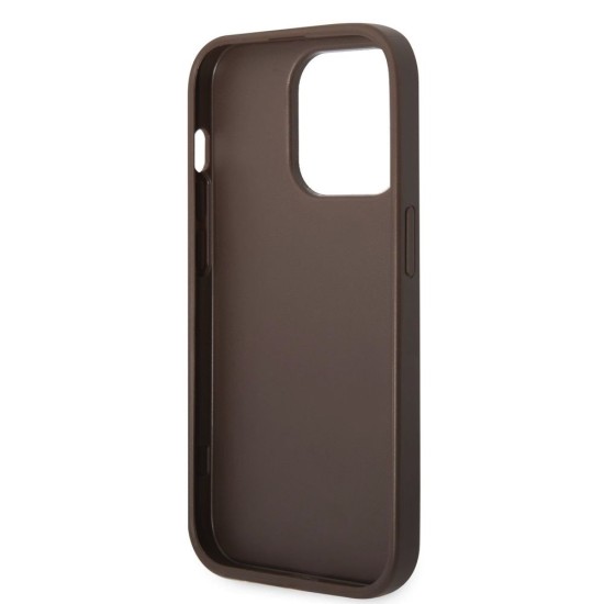 Husa Guess PU 4G Stripe pentru iPhone 14 Pro Max, Maro (Bakr, GUHCP14XG4GLBR) by www.silkase.ro