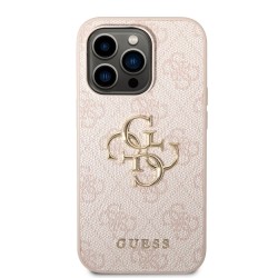 Husă Guess PU 4G Metal Logo pentru iPhone 14 Pro Max, Roz Husă Guess PU 4G Metal Logo pentru iPhone 14 Pro Max, Roz