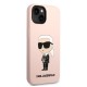Husă Karl Lagerfeld Liquid Silicone Ikonik NFT pentru iPhone 14 Plus, Roz (Bakr, KLHCP14MSNIKBCP) by www.silkase.ro