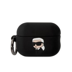 Husa Karl Lagerfeld 3D Logo NFT Karl Head Silicon pentru AirPods Pro 2, Neagra