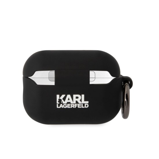 Husa Karl Lagerfeld 3D Logo NFT Choupette Head Silicone pentru AirPods Pro 2, Black (Bakr, KLAP2RUNCHK) by www.silkase.ro