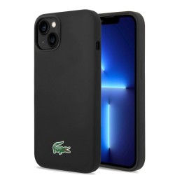 Husa Lacoste Liquid Silicone Croc Logo MagSafe pentru iPhone 13/14/15, Neagra