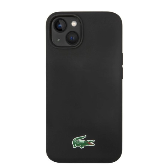 Husa Lacoste Liquid Silicone Croc Logo MagSafe pentru iPhone 13/14/15, Neagra (Bakr, LCHMP14SSLOK) by www.silkase.ro