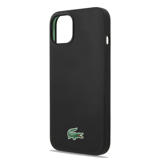 Husa Lacoste Liquid Silicone Croc Logo MagSafe pentru iPhone 13/14/15, Neagra (Bakr, LCHMP14SSLOK) by www.silkase.ro