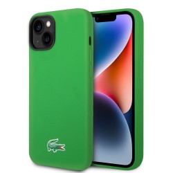 Husa Lacoste Liquid Silicone Croc Logo MagSafe pentru iPhone 13/14/15, Verde