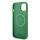 Husa Lacoste Liquid Silicone Croc Logo MagSafe pentru iPhone 13/14/15, Verde (Bakr, LCHMP14SSLON) by www.silkase.ro