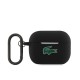 Husa Lacoste Liquid Silicone Croc Logo pentru AirPods Pro - Black (Bakr, LCAPSLOK) by www.silkase.ro