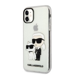 Husa Karl Lagerfeld IML Glitter Karl and Choupette NFT pentru iPhone 11, Transparenta