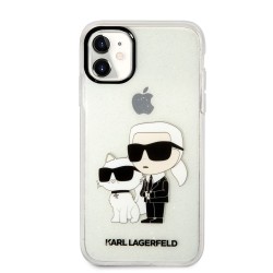Husa Karl Lagerfeld IML Glitter Karl and Choupette NFT pentru iPhone 11, Transparenta