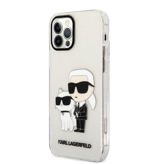 Husa Karl Lagerfeld IML Glitter Karl and Choupette NFT pentru iPhone 12 / 12 Pro, Transparenta (Bakr, KLHCP12MHNKCTGT) by www.silkase.ro