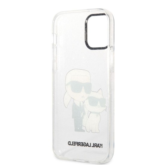 Husa Karl Lagerfeld IML Glitter Karl and Choupette NFT pentru iPhone 12 / 12 Pro, Transparenta (Bakr, KLHCP12MHNKCTGT) by www.silkase.ro