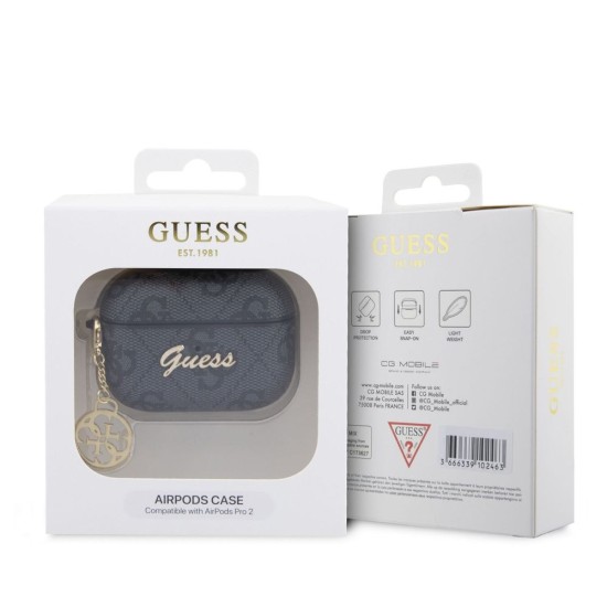 Husa Guess 4G Script PC/PU Charm pentru AirPods Pro 2, Black Husa Guess 4G Script PC/PU Charm pentru AirPods Pro 2, Black (Bakr, GUAP2G4GSMK) by www.silkase.ro