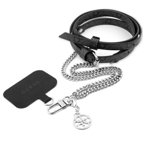 Curea Crossbody Guess PU 4G Chain cu Charm, Argintiu/Negru Curea Crossbody Guess PU 4G Chain cu Charm, Argintiu/Negru (Bakr, GUUC4MG4EK) by www.silkase.ro