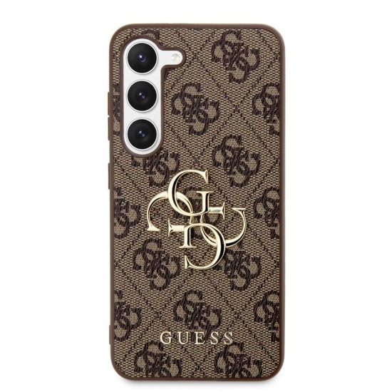 Husă Guess PU 4G Metal Logo pentru Samsung Galaxy S23, Brown (Bakr, GUHCS23S4GMGBR) by www.silkase.ro