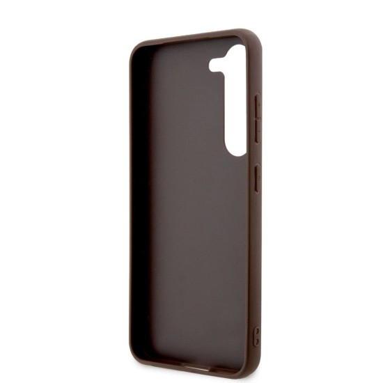 Husă Guess PU 4G Metal Logo pentru Samsung Galaxy S23, Brown (Bakr, GUHCS23S4GMGBR) by www.silkase.ro